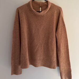 Free People Cashmere Turtleneck Sweater Brown Size Large